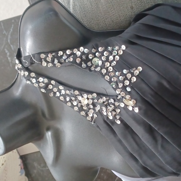 Dian Sheng Long black & Grey Omber dress, One Shoulder, Corset Back, Sz 18, Nwt - Picture 10 of 12